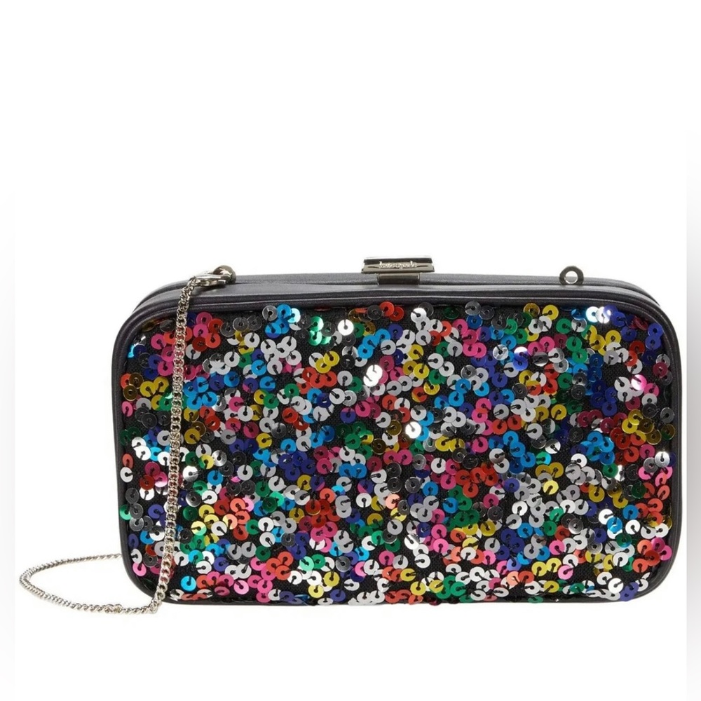 Kate Spade Tonight Sequins Embellished Leather Crossbody Clutch NWT PXR00277